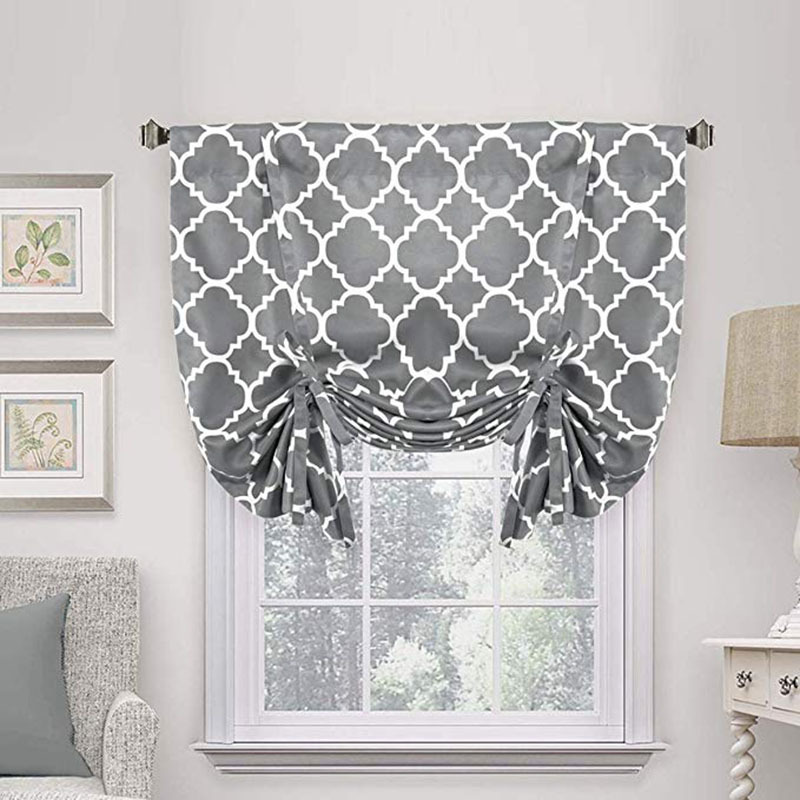 thermal insulated blackout kitchen curtains for small window, tie up shades grommet top kitchen curtains window