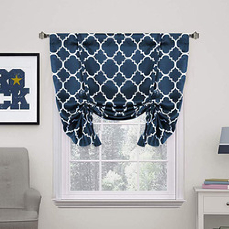 thermal insulated blackout kitchen curtains for small window, tie up shades grommet top kitchen curtains window
