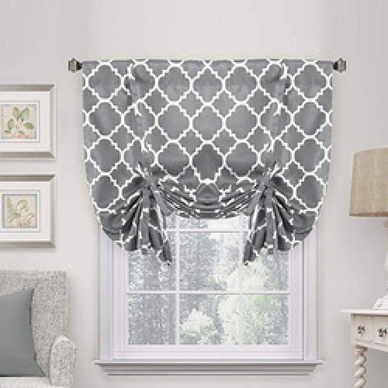 thermal insulated blackout kitchen curtains for small window, tie up shades grommet top kitchen curtains window