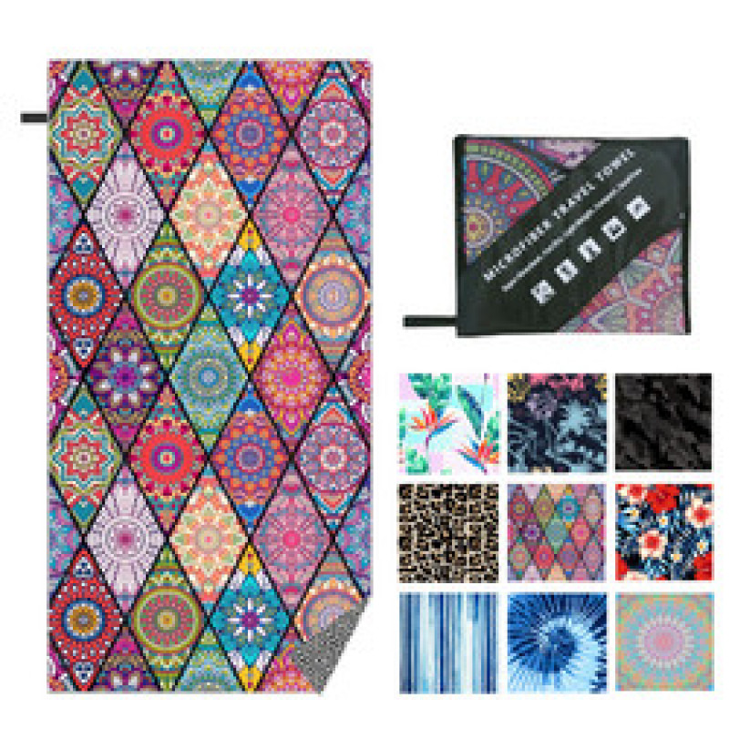 Hot Sale Microfiber BeachTowel, Sand Free Plus Size Boho Style Printed Bath Towel