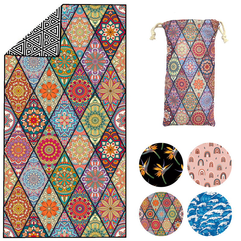 Hot Sale Microfiber BeachTowel, Sand Free Plus Size Boho Style Printed Bath Towel