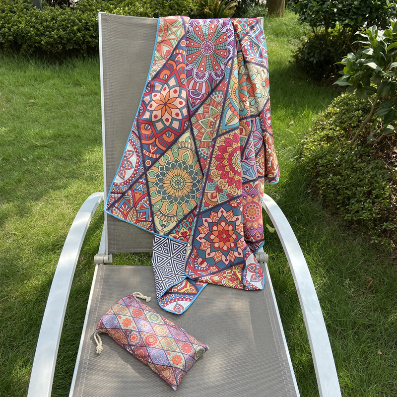 Hot Sale Microfiber BeachTowel, Sand Free Plus Size Boho Style Printed Bath Towel