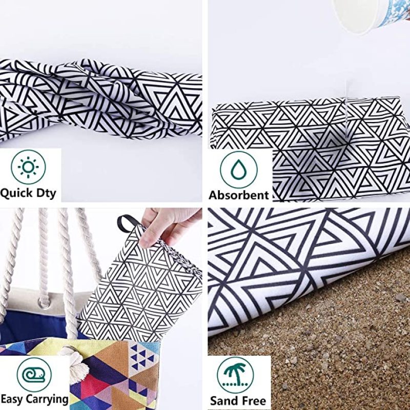 Hot Sale Microfiber BeachTowel, Sand Free Plus Size Boho Style Printed Bath Towel