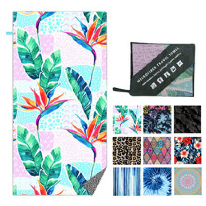 Hot Sale Microfiber BeachTowel, Sand Free Plus Size Boho Style Printed Bath Towel