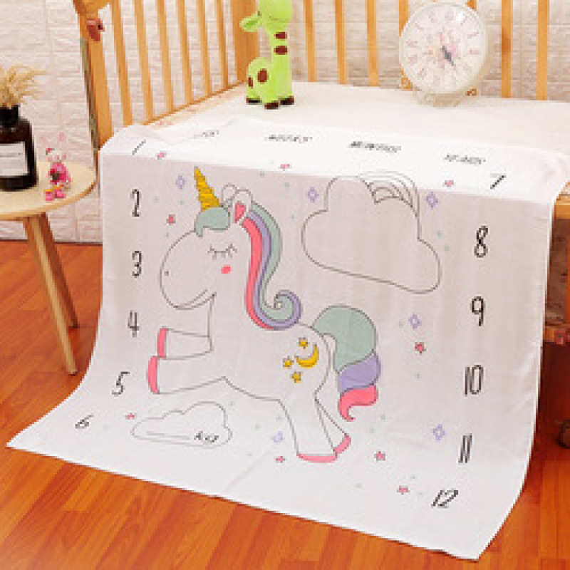 Hot sale multi-color optional Bamboo fiber double gauze 110*110 baby mileage blanket printing children blanket