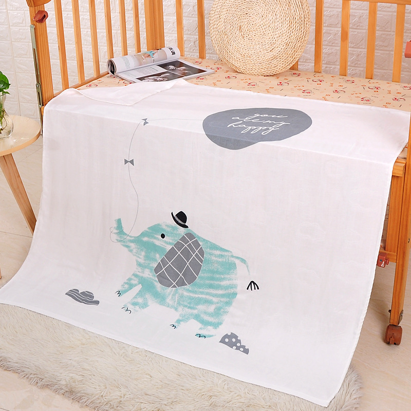 Hot sale multi-color optional Bamboo fiber double gauze 110*110 baby mileage blanket printing children blanket