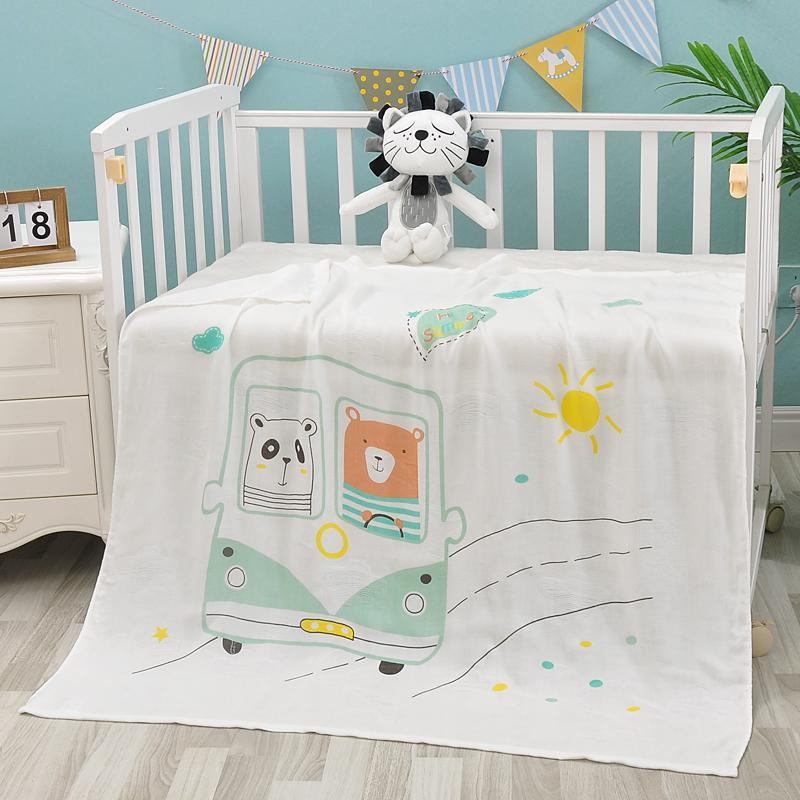 Hot sale multi-color optional Bamboo fiber double gauze 110*110 baby mileage blanket printing children blanket