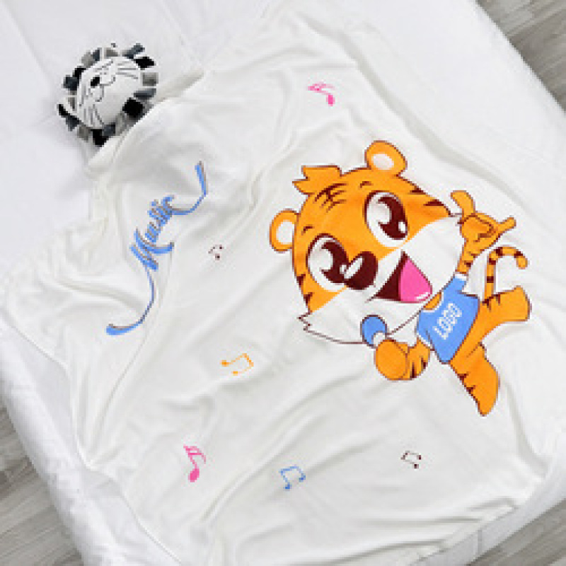 Hot sale multi-color optional Bamboo fiber double gauze 110*110 baby mileage blanket printing children blanket