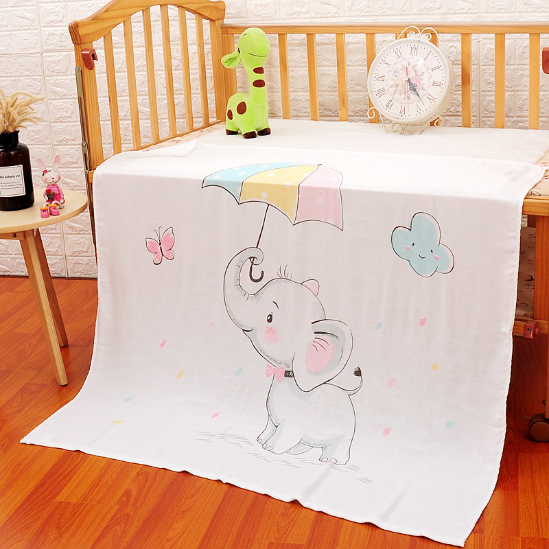 Hot sale multi-color optional Bamboo fiber double gauze 110*110 baby mileage blanket printing children blanket