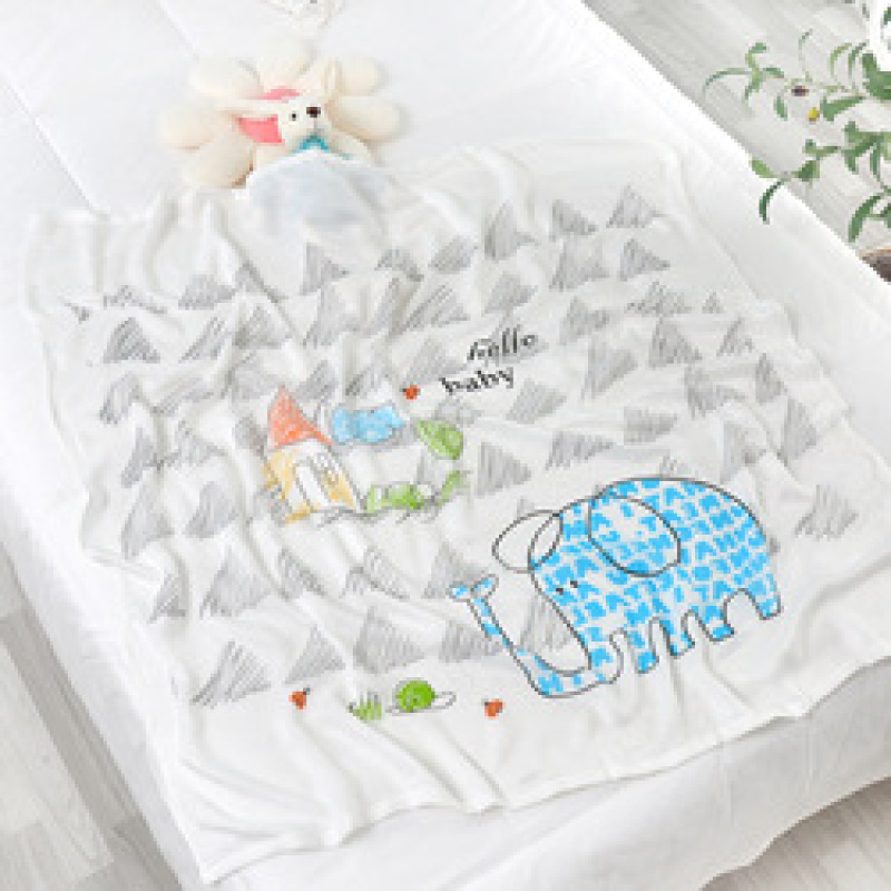Hot sale multi-color optional Bamboo fiber double gauze 110*110 baby mileage blanket printing children blanket
