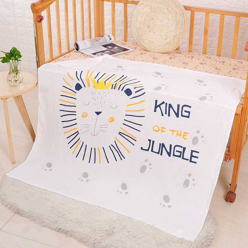 Hot sale multi-color optional Bamboo fiber double gauze 110*110 baby mileage blanket printing children blanket