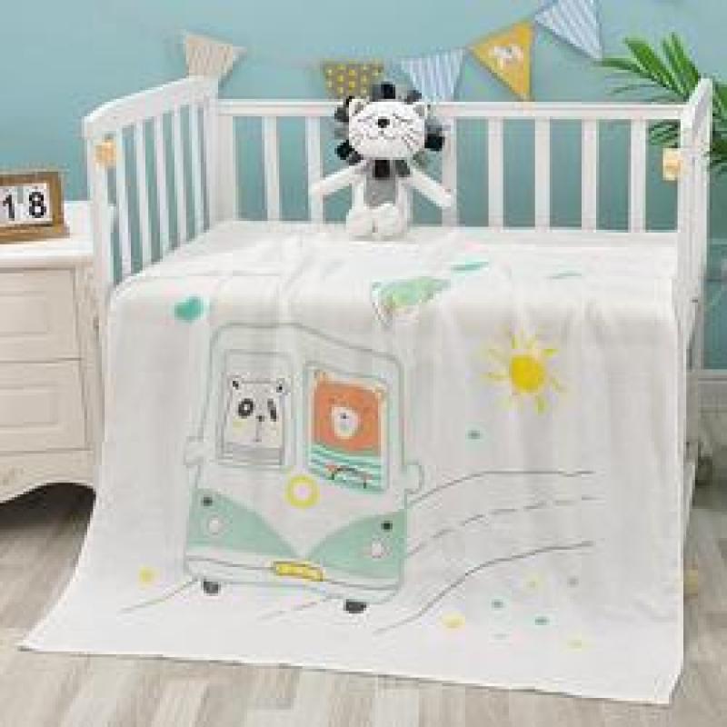 Hot sale multi-color optional Bamboo fiber double gauze 110*110 baby mileage blanket printing children blanket