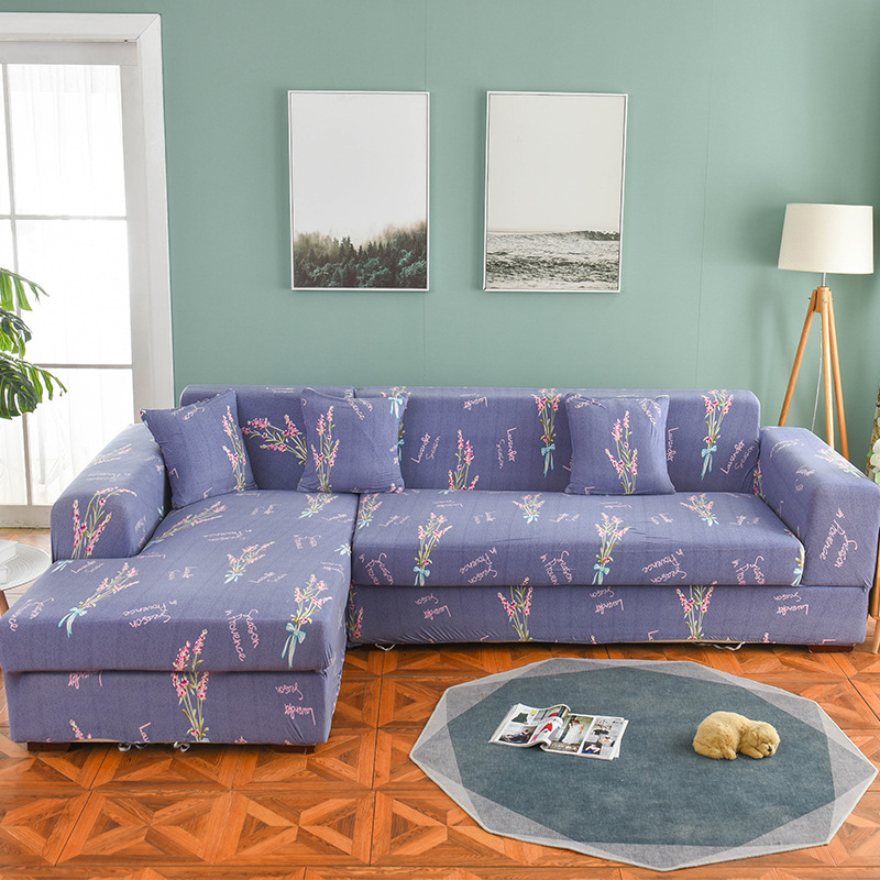 Anti Slip Sofa Cover L Shape Couch, New Products Printed L Shape Sofa Slip Covers/