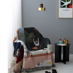 Travel Space Pattern Nordic Throw Blanket For Sofa cover Towel Nap Blanket With Tassels Tablecloth Tapestry Home Bed Decoration/