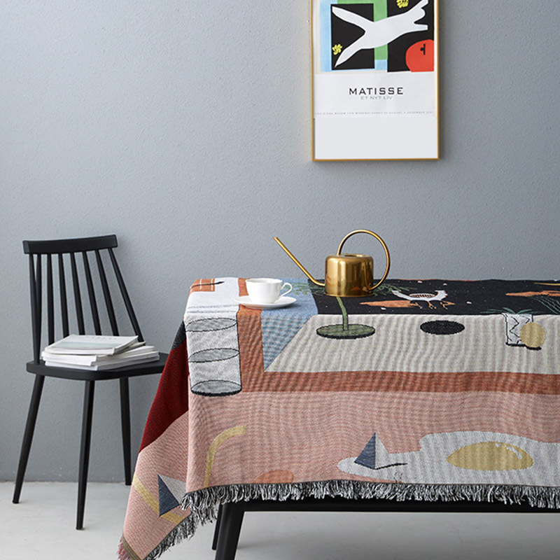 Travel Space Pattern Nordic Throw Blanket For Sofa cover Towel Nap Blanket With Tassels Tablecloth Tapestry Home Bed Decoration/