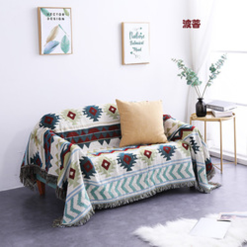Europe Style Sofa Throw Blanket Cotton Thread Knitted Blanket With Tassel Geometry Bohemian Sofa Cover Bed Blanket Home Decor