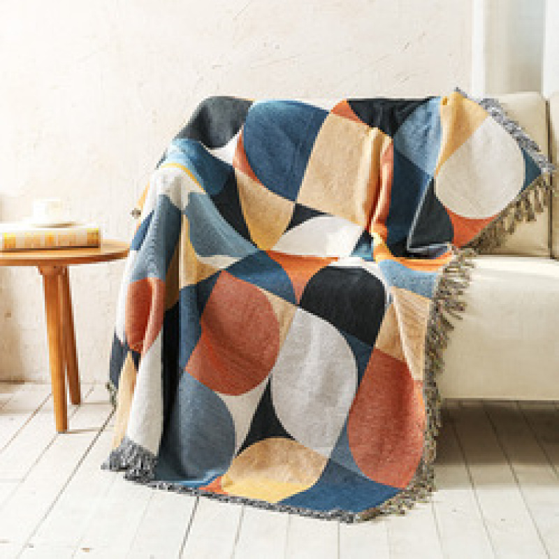 Europe Style Sofa Throw Blanket Cotton Thread Knitted Blanket With Tassel Geometry Bohemian Sofa Cover Bed Blanket Home Decor