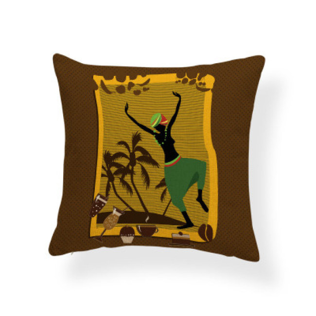 African Tribal Women Digital Print Throw Pillow Cases Waist Home Decor Cushion Cover, Sofa Office Seat Cushion Cover/