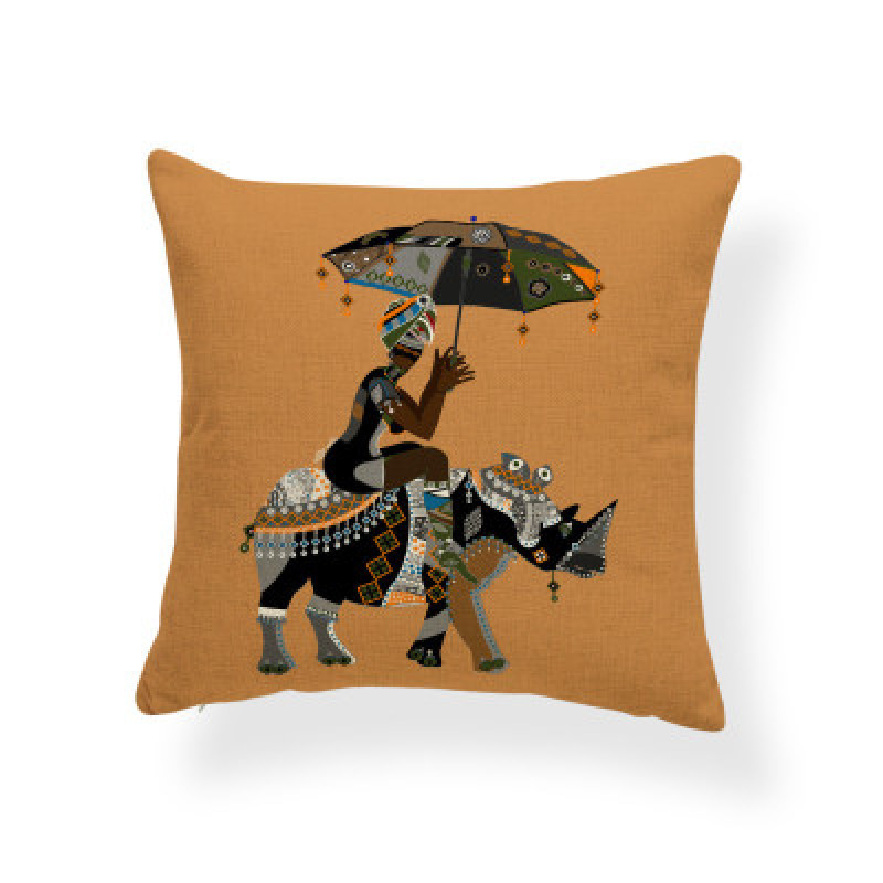 African Tribal Women Digital Print Throw Pillow Cases Waist Home Decor Cushion Cover, Sofa Office Seat Cushion Cover/