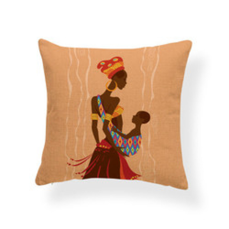 African Tribal Women Digital Print Throw Pillow Cases Waist Home Decor Cushion Cover, Sofa Office Seat Cushion Cover/