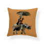African Tribal Women Digital Print Throw Pillow Cases Waist Home Decor Cushion Cover, Sofa Office Seat Cushion Cover/