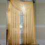 European Home Accessories Sheer Curtains With Attach Valance For Living Room, New Organza Elegant Window Curtain/