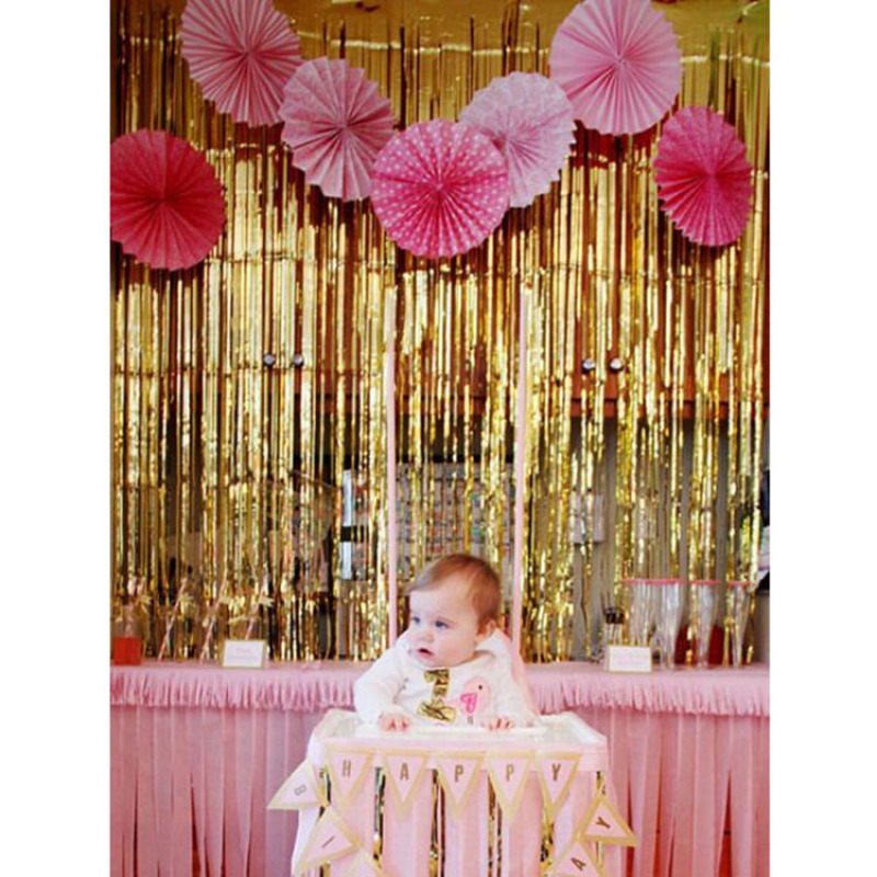 Backdrop Wedding Decor Photo Curtains 100% Polyester Bead Rope Flat Window European and American Style Grommet Floral