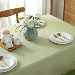 Custom Color cotton linen fabric solid color rectangular round Tablecloth for living room coffee table/