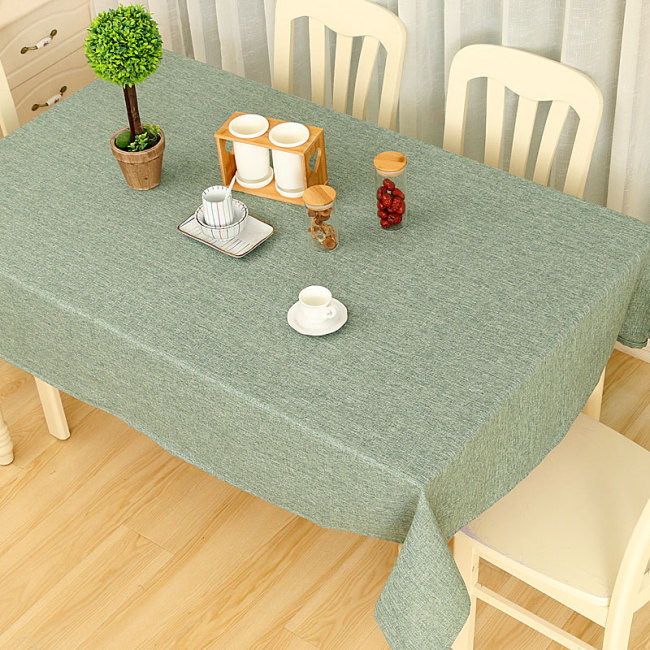 Custom Color cotton linen fabric solid color rectangular round Tablecloth for living room coffee table/