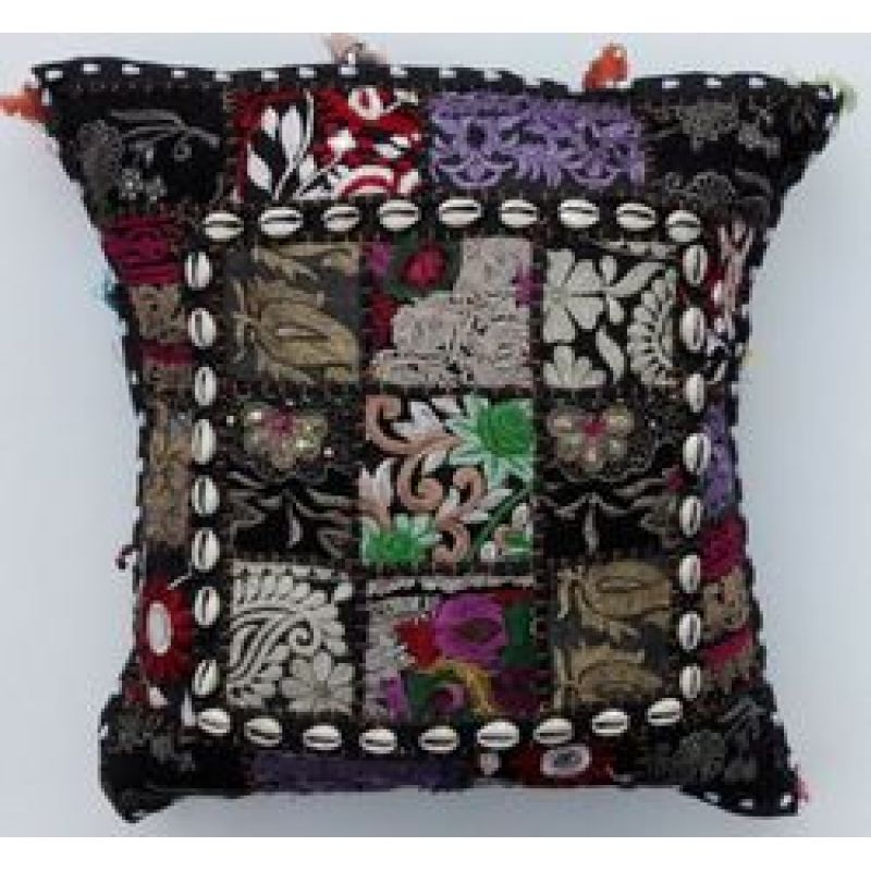 Indian Handmade Pillow With Tassel Shell Vintage Patchwork Cushion Cover 45x45cm,Cheap Cushion Cover/