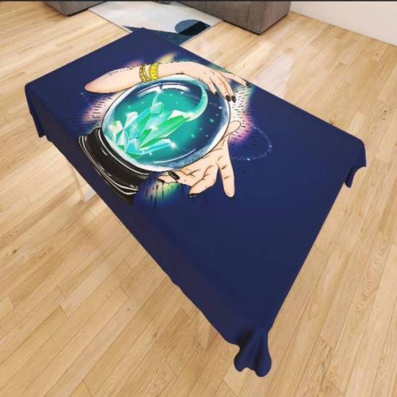 Anti-slip on the back rubber patch custom size Double layer Tarot finger crystal ball divination tablecloth Drop plastic cloth