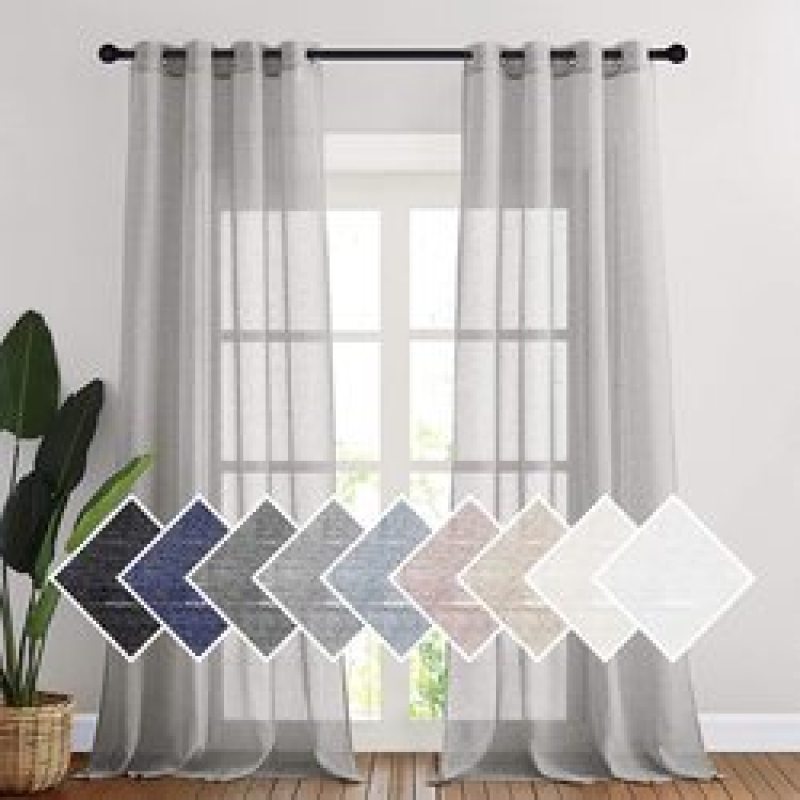 High-quality factory direct sales Linen curtain , bedroom wave window balcony gauze curtain #
