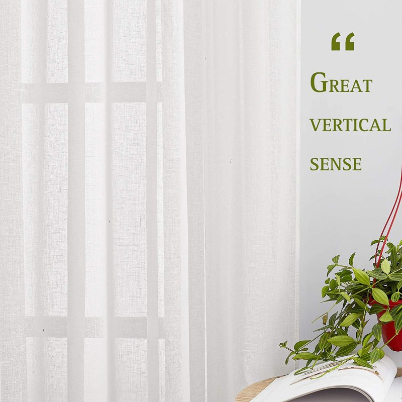 High-quality factory direct sales Linen curtain , bedroom wave window balcony gauze curtain #
