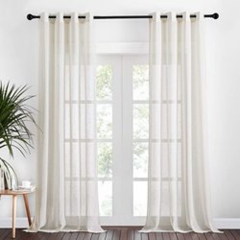 High-quality factory direct sales Linen curtain , bedroom wave window balcony gauze curtain #