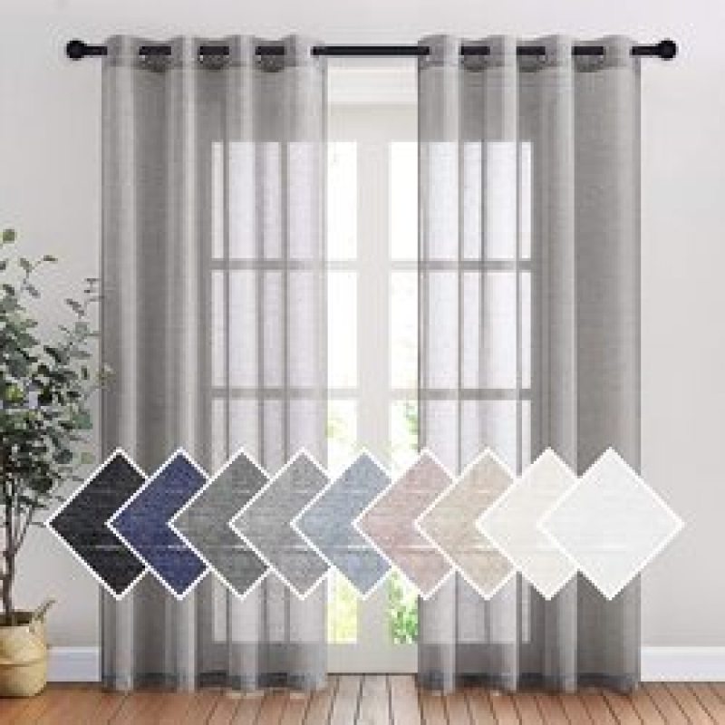 High-quality factory direct sales Linen curtain , bedroom wave window balcony gauze curtain #