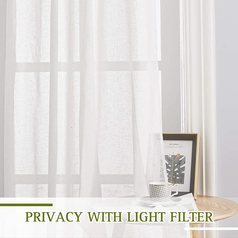 High-quality factory direct sales Linen curtain , bedroom wave window balcony gauze curtain #