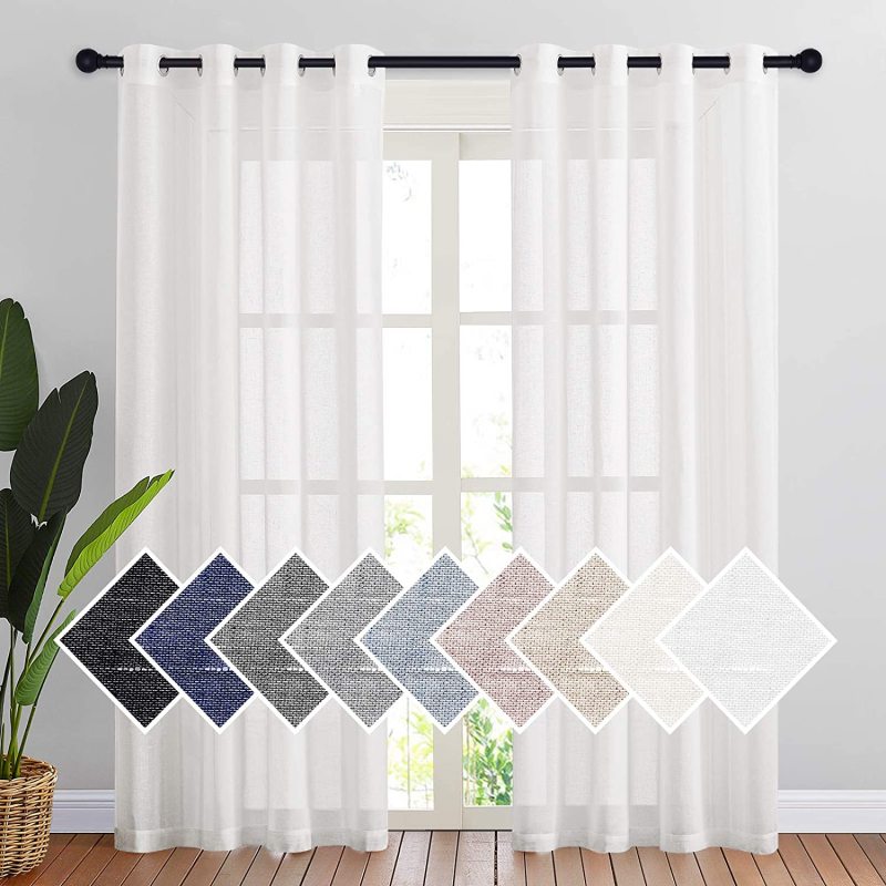 High-quality factory direct sales Linen curtain , bedroom wave window balcony gauze curtain #