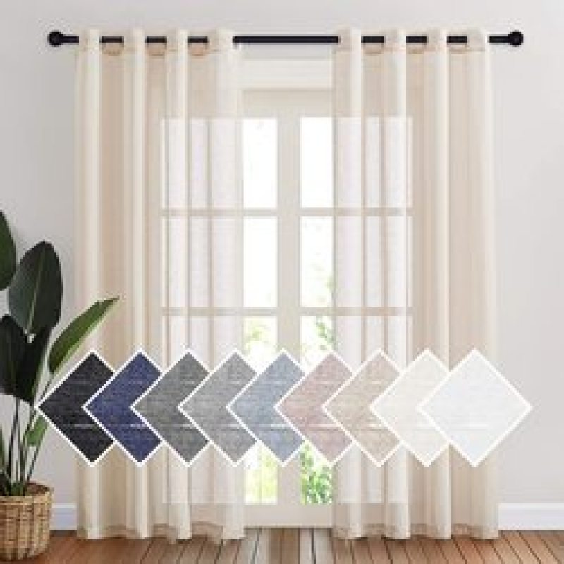 High-quality factory direct sales Linen curtain , bedroom wave window balcony gauze curtain #