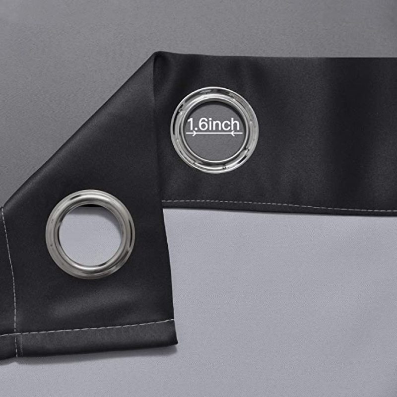 Wholesale Black and White Darkening Gradient Color Symmetrical Ombre Bedroom Grommet Curtains, Cheap Polyester Blackout Curtain/