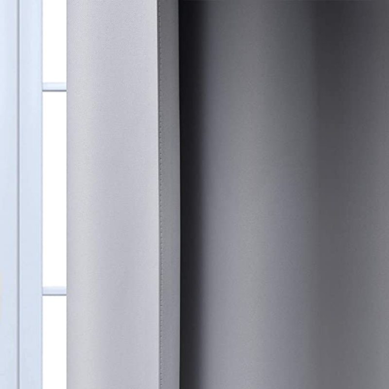 Wholesale Black and White Darkening Gradient Color Symmetrical Ombre Bedroom Grommet Curtains, Cheap Polyester Blackout Curtain/