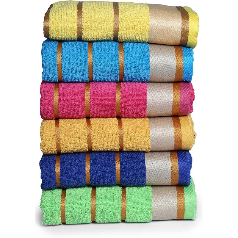 100% cotton Bath towel, set of 6, Super absorbent ,Mix random colors mix colors/