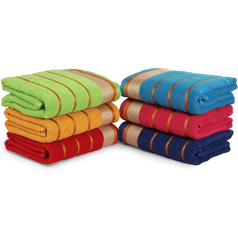 100% cotton Bath towel, set of 6, Super absorbent ,Mix random colors mix colors/
