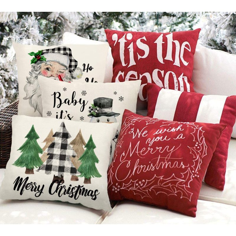 Christmas Cushion Cover Merry Christmas Decor for Home 2021 New Designs Pillowcase/