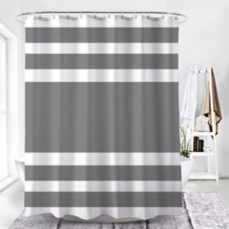 Hotel Bathroom Waterproof Shower Curtain, Striped shower curtain