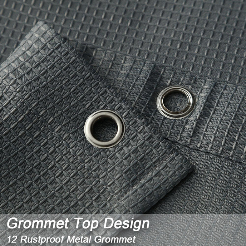 Better Design Mildew Resistant Waffle Weave Fabric Shower Curtain