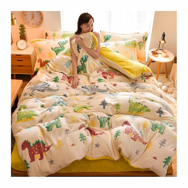 Wholesale Children Bedding Sheet Set, 4 Pcs Printed Cotton Bedding Sets