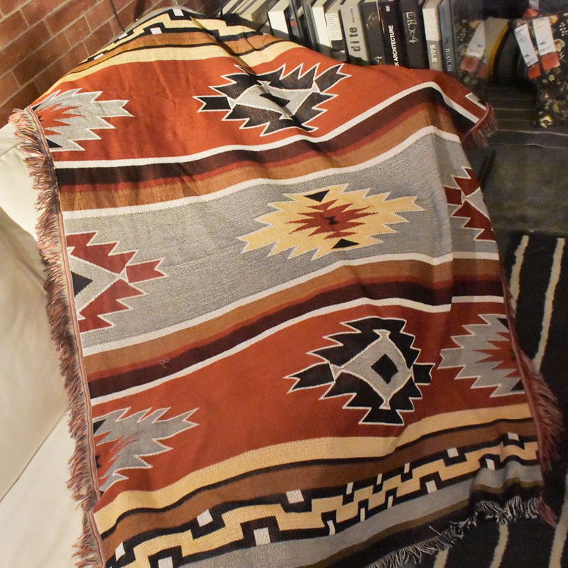 Amazon Ethnic Style Retro Blanket, Indian Ethnic Creative Geometric Totem Tapestry Sofa Blanket Aliexpress/