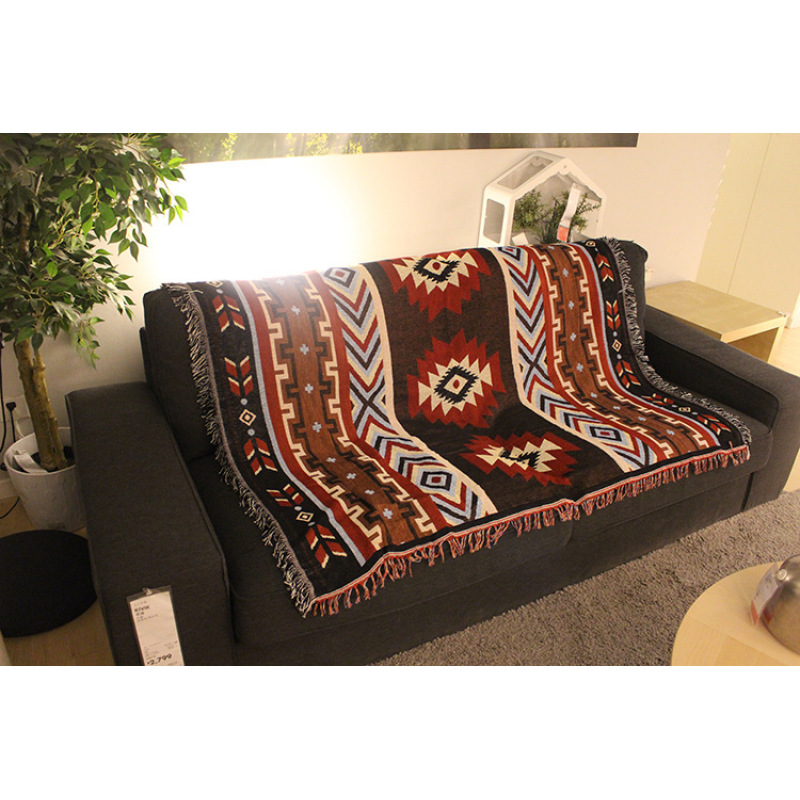 Amazon Ethnic Style Retro Blanket, Indian Ethnic Creative Geometric Totem Tapestry Sofa Blanket Aliexpress/