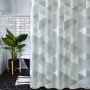 Hotel Bathroom Waterproof Shower Curtain, Free Punching Shower Curtain Set Geometric Figure Luxurious/