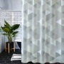 Hotel Bathroom Waterproof Shower Curtain, Free Punching Shower Curtain Set Geometric Figure Luxurious/